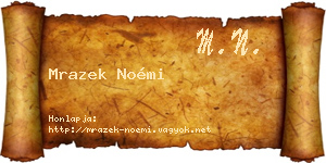 Mrazek Noémi névjegykártya